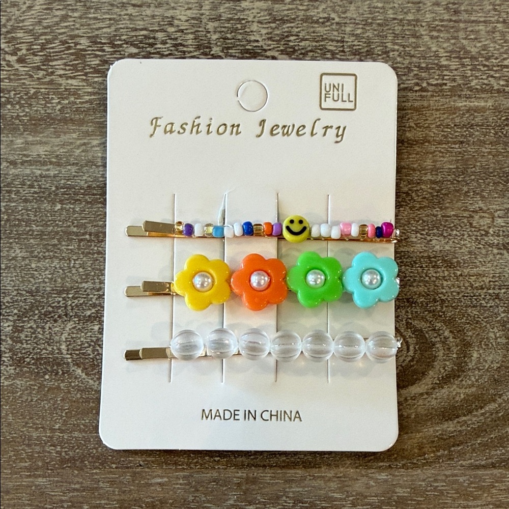 Set of 3 girls hair pins - Darling and playful